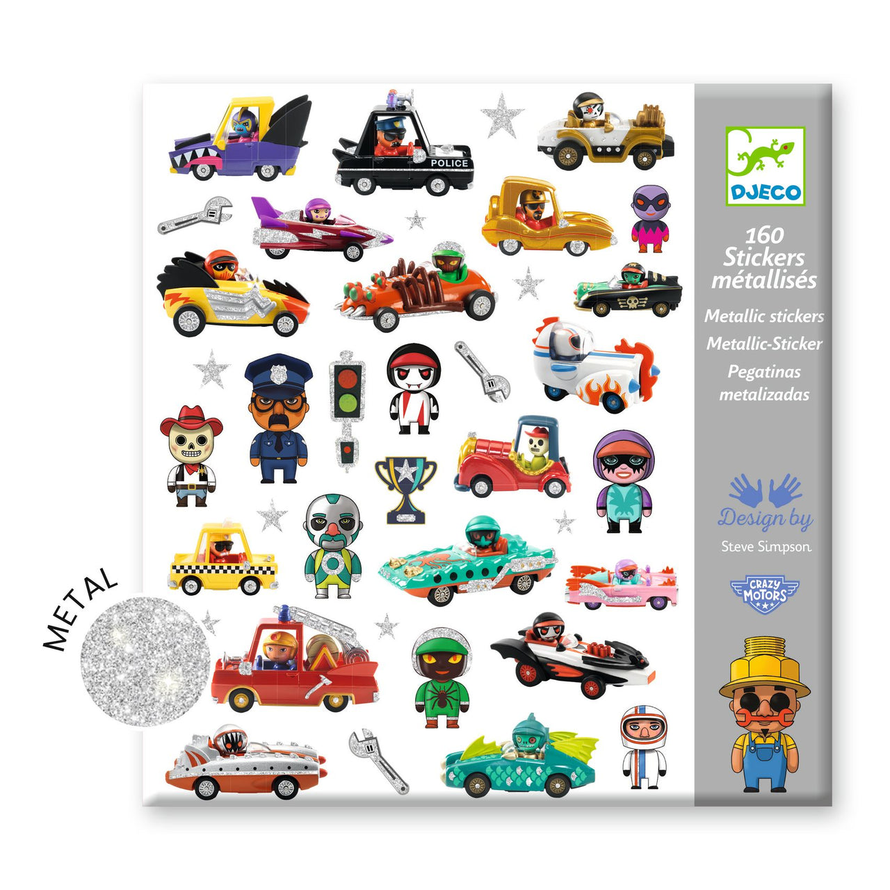 Djeco Klistermärken The World of Crazy Motors (160st)