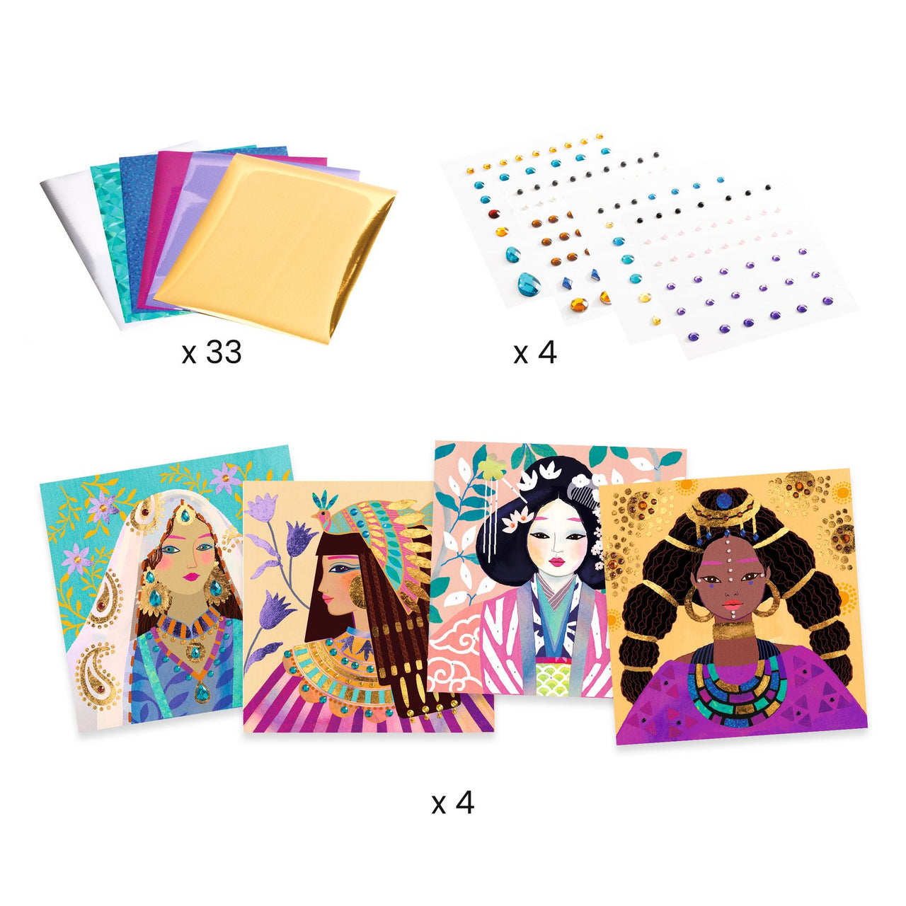 Djeco Pysselbox Foil Pictures Precious Jewels