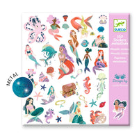 Thumbnail for Djeco Klistermärken Sparkly Mermaids (160 st)
