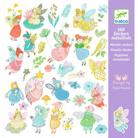 Thumbnail for Djeco Klistermärken Sparkly Fairies (160st)