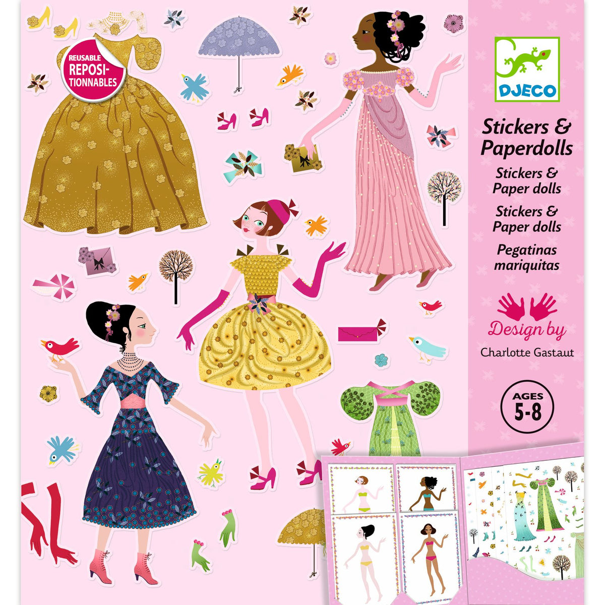 Djeco Klistermärken Dresses Through the Seasons