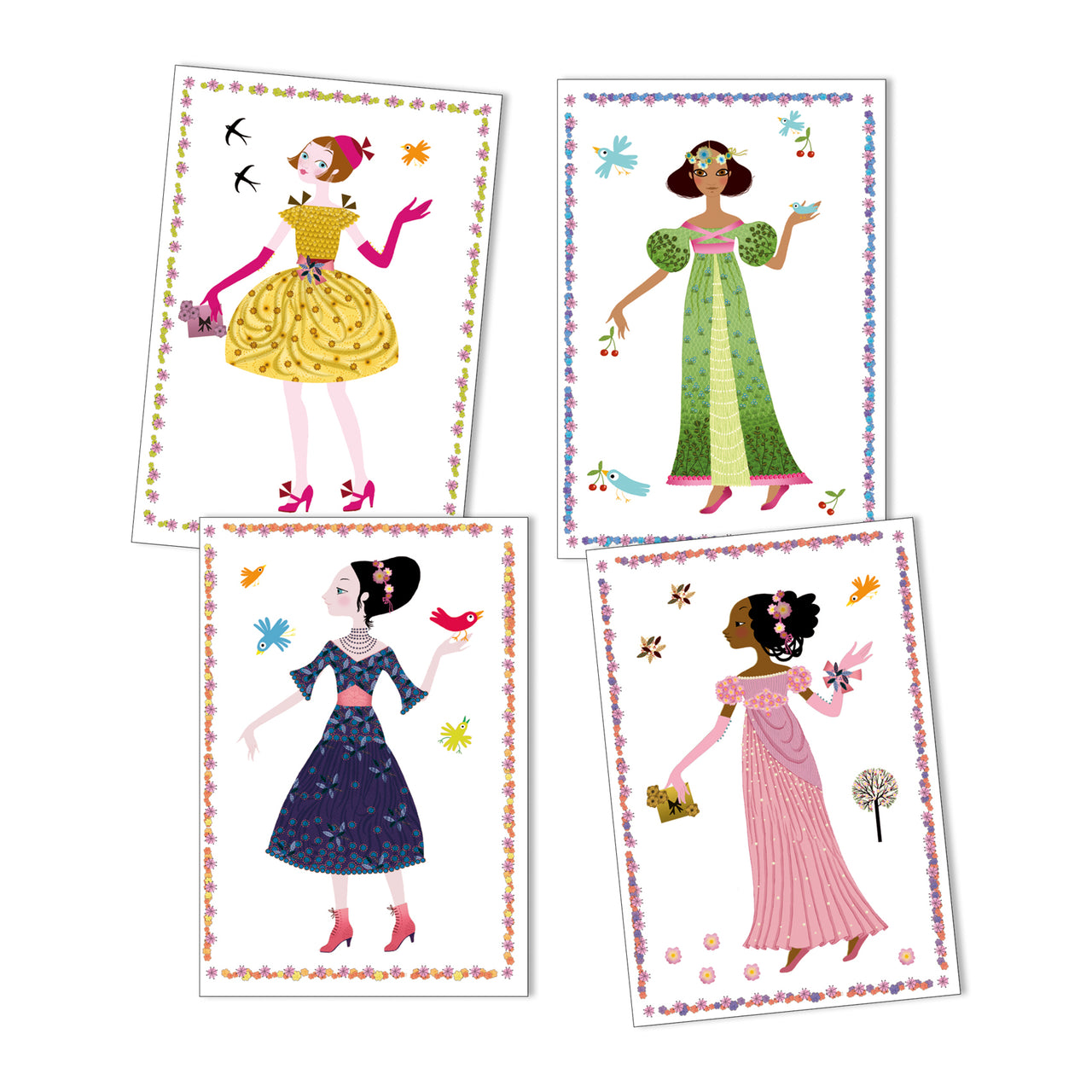 Djeco Klistermärken Dresses Through the Seasons