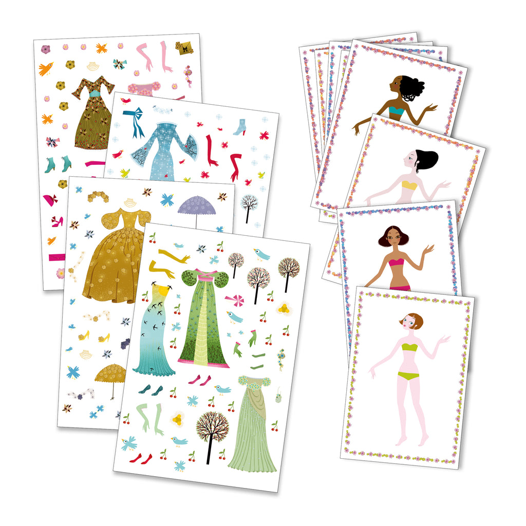 Djeco Klistermærker Dresses Through the Seasons