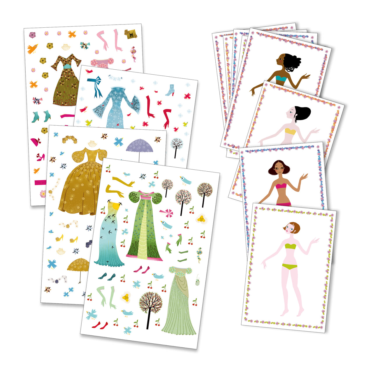 Djeco Klistermärken Dresses Through the Seasons