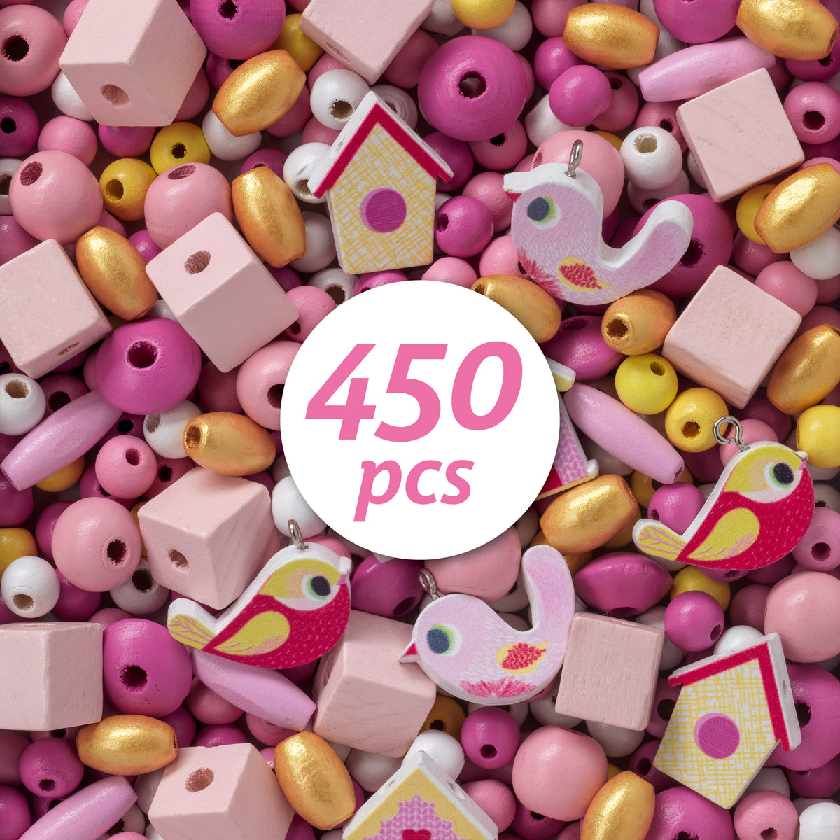 Djeco Träpärlor Birds (450 delar)