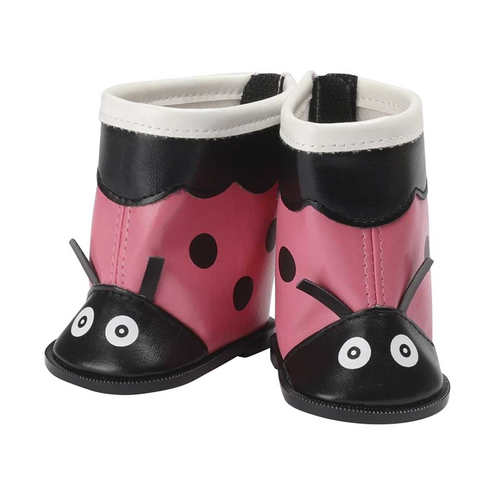 Dockskor Stövlar Nyckelpigor Röd (För 41-46cm dockor)