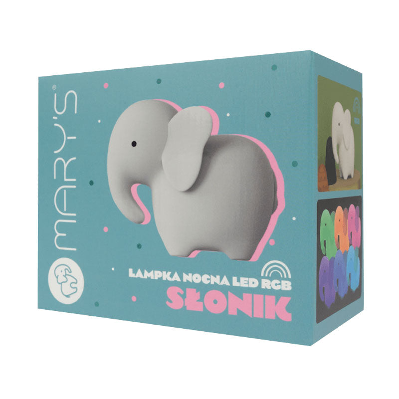 Mary's LED-Nattlampa med fjärrkontroll Elephant Vit RGB (USB-laddning)