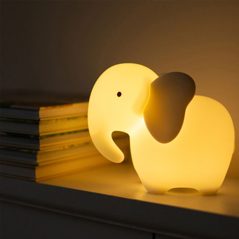 Mary's LED-Nattlampa med fjärrkontroll Elephant Vit RGB (USB-laddning)