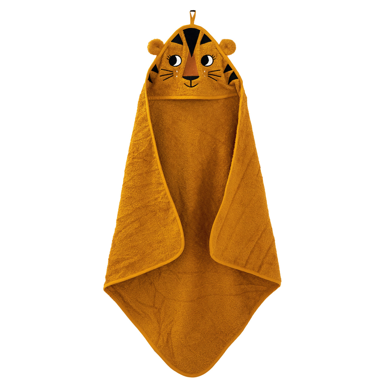 Handduk med huva - Tiger Ockra (72x72cm)