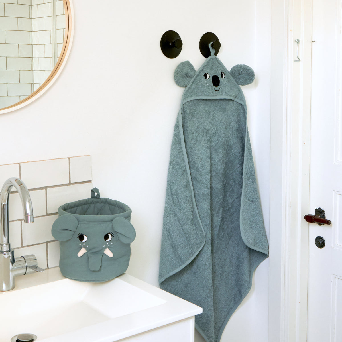 Roommate Handduk med huva Koala Turkos (72x72cm)