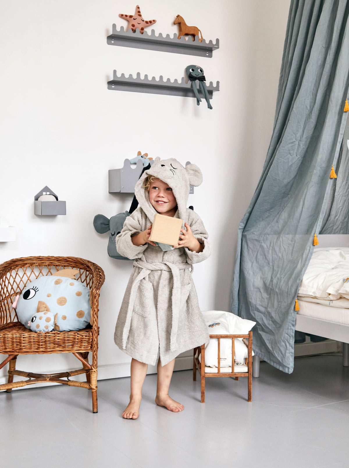 Roommate Badrock Mus Grå (3–4 år)