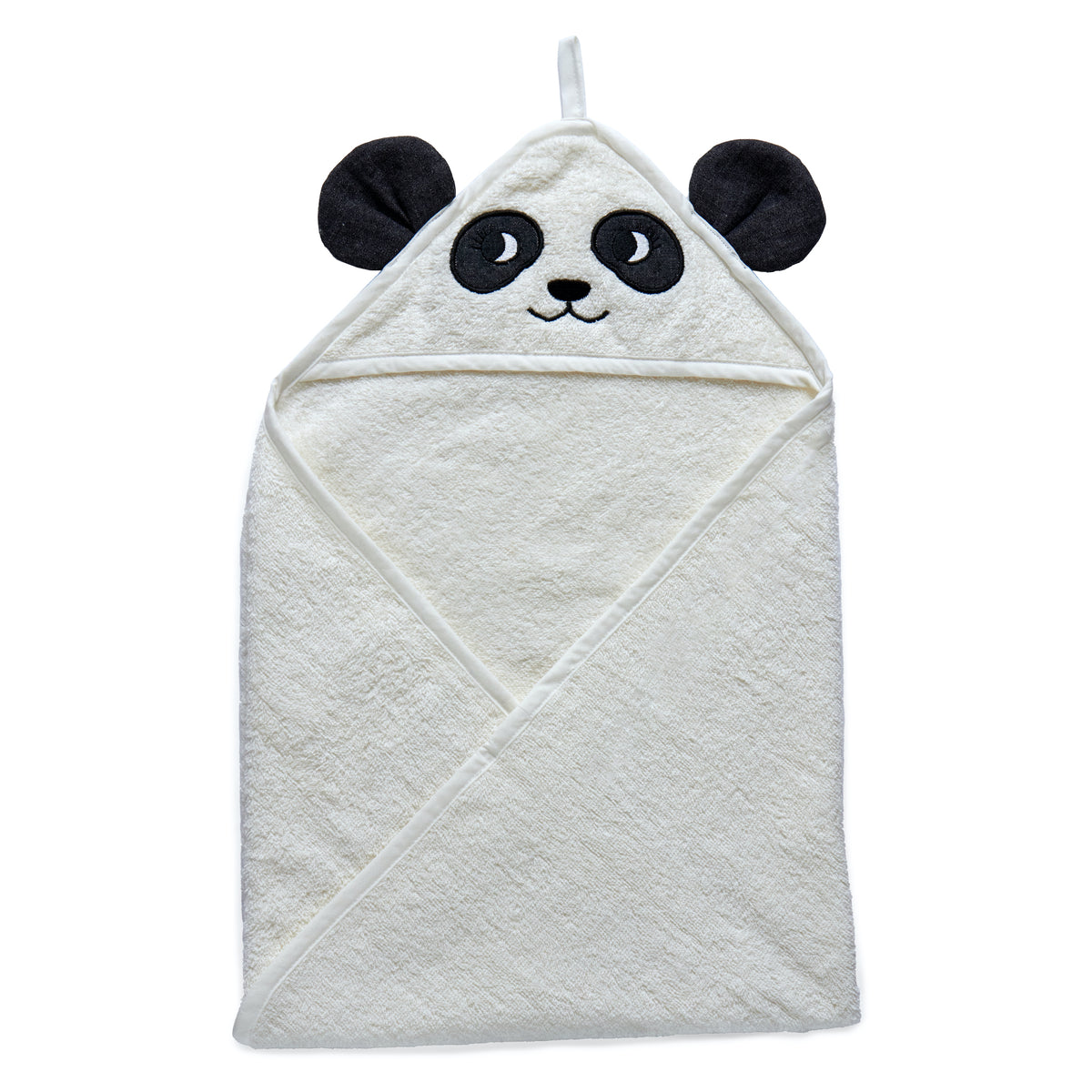 Roommate Handduk med huva Panda Off White (72x72cm)