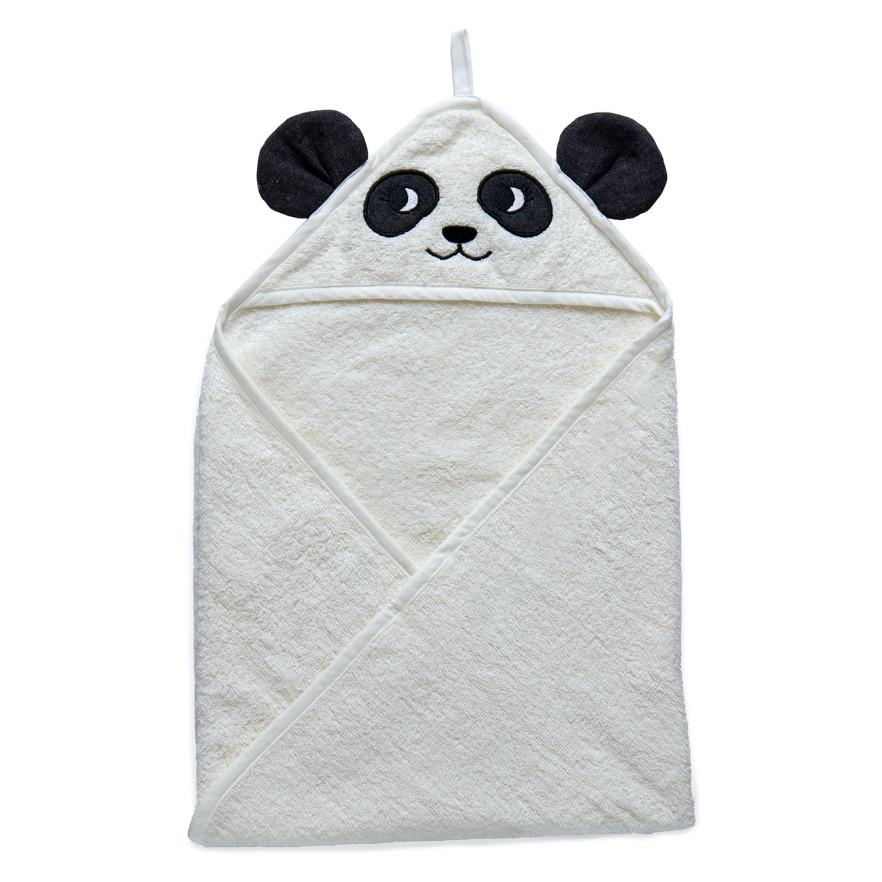 Roommate Handduk med huva Panda Off White (72x72cm)