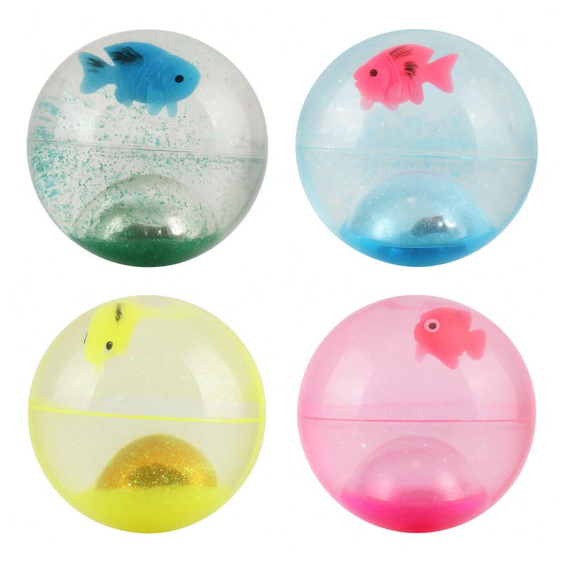 Suntoy Studsboll Glitterfisk med ljus (6,5cm)