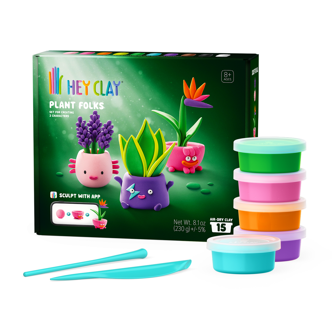 Hey Clay Modellera Plant Folks (15 burkar)