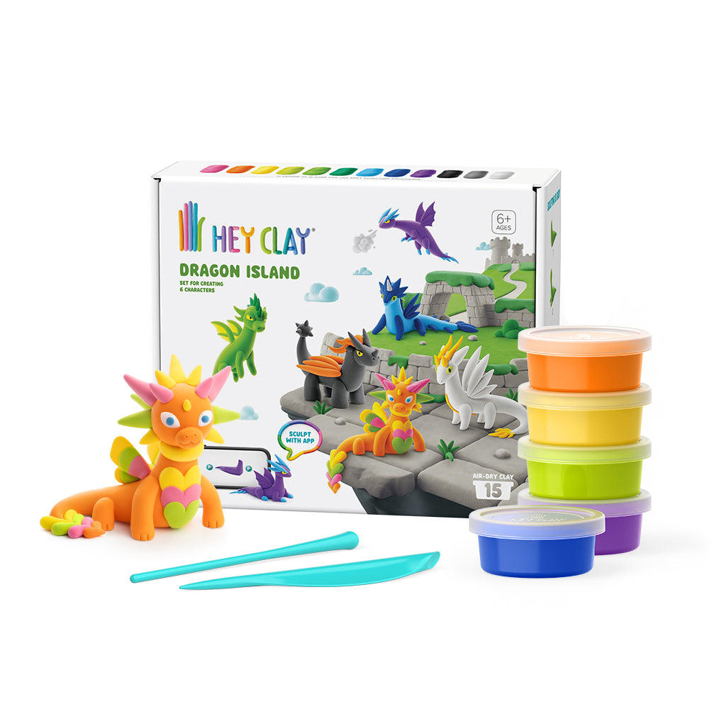 Hey Clay Modellera Dragon Island (15 burkar)