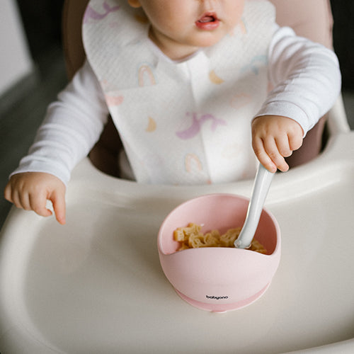Babyono Matskål Rosa Silicon Sugpropp