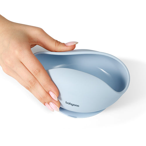 Babyono Matskål Blå Silicon Sugpropp