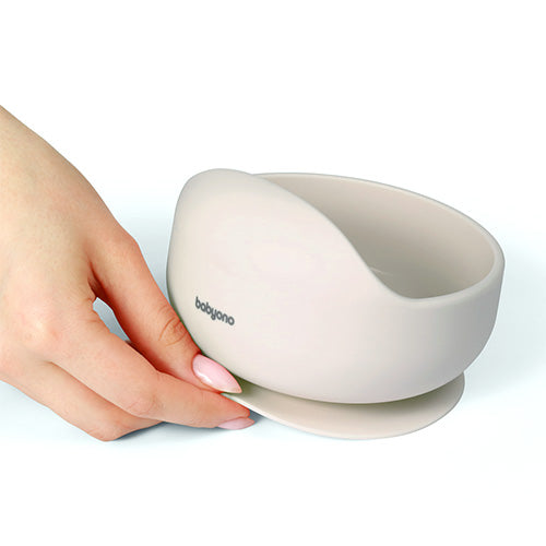 Babyono Matskål Beige Silicon Sugpropp
