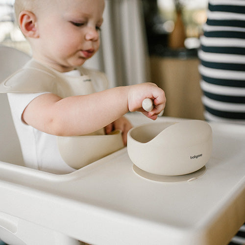 Babyono Matskål Beige Silicon Sugpropp