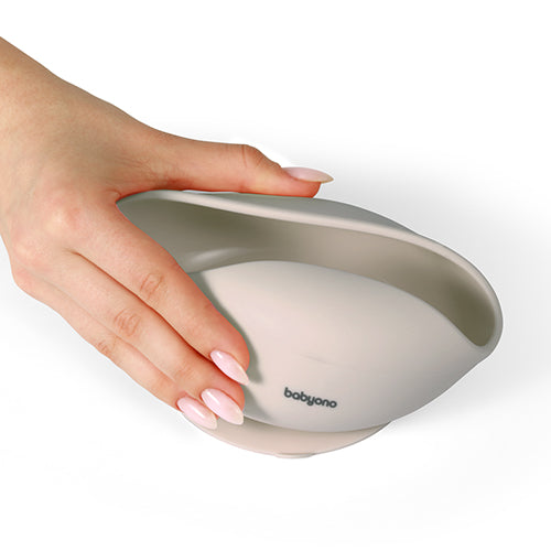 Babyono Matskål Beige Silicon Sugpropp