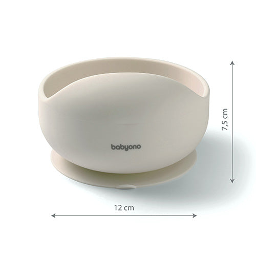 Babyono Matskål Beige Silicon Sugpropp
