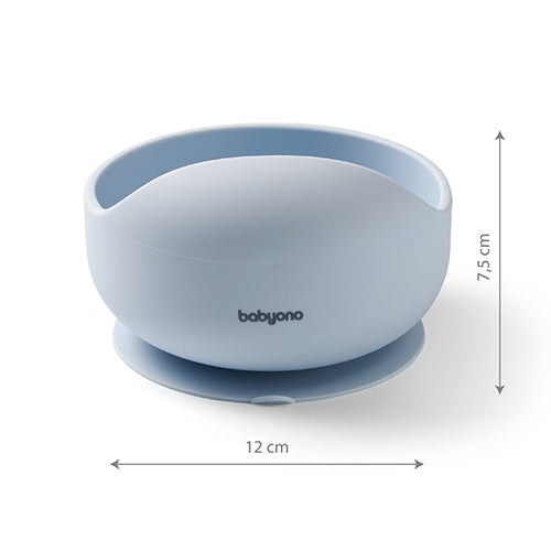 Babyono Matskål Blå Silicon Sugpropp