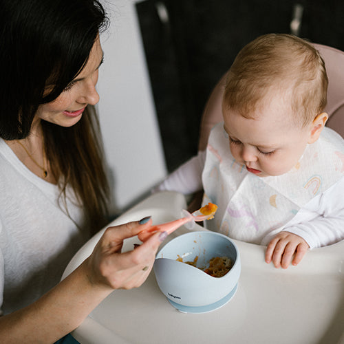 Babyono Matskål Blå Silicon Sugpropp