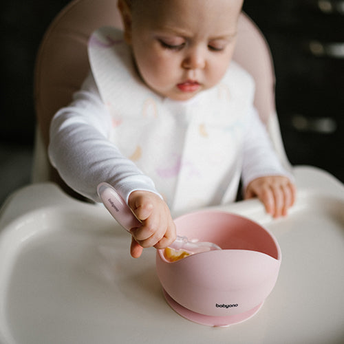 Babyono Matskål Rosa Silicon Sugpropp