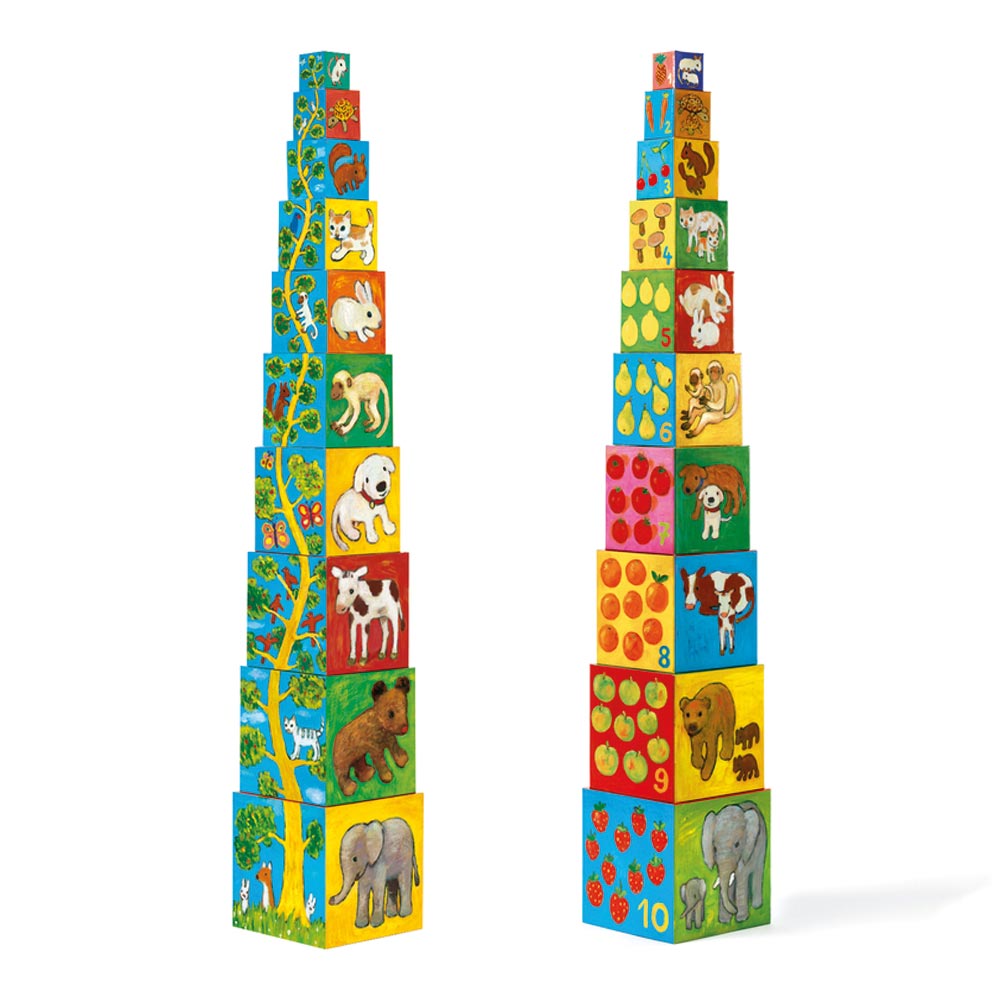 Djeco Stapelklossar My Friends Blocks (10 delar)