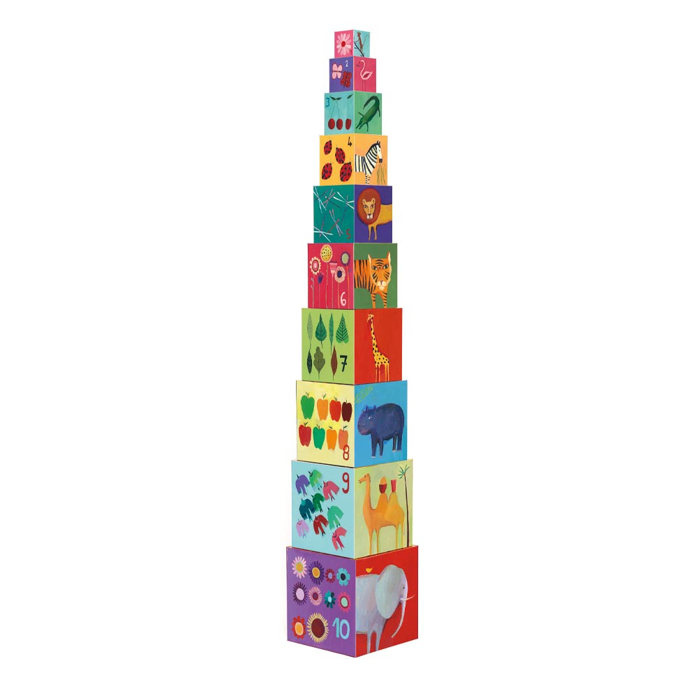 Djeco Stapelklossar Nature and Animals Blocks (10 delar)