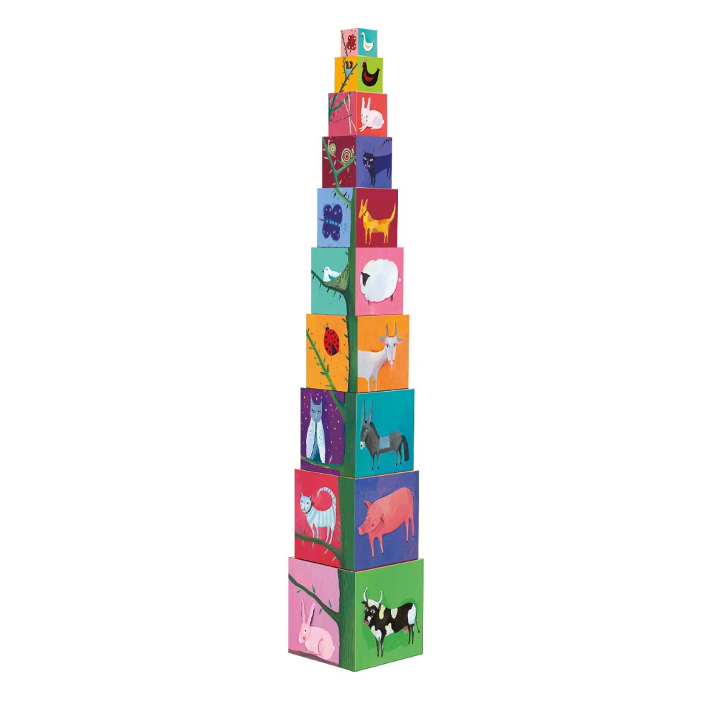 Djeco Stapelklossar Nature and Animals Blocks (10 delar)