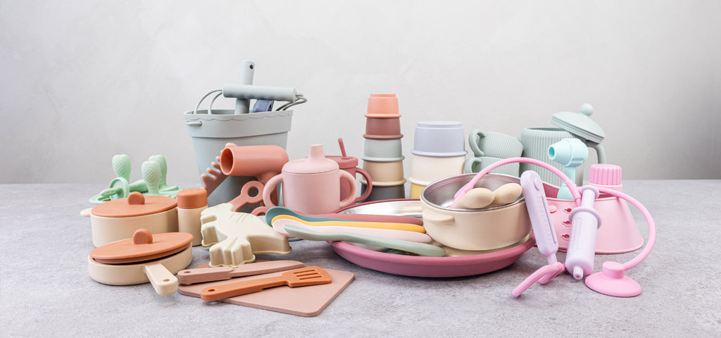 Lily & Lo Sugproppsskål med bestick Silikon & Rostfritt Stål Ivory