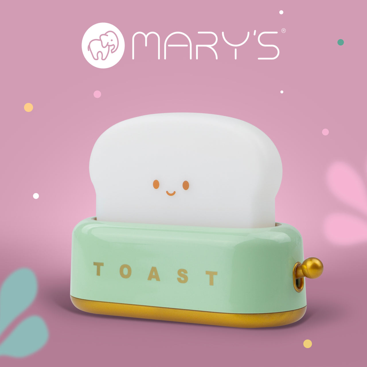 Mary's LED-Nattlampa Toaster Green (USB-laddning)