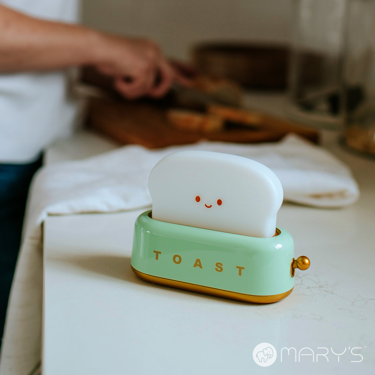 Mary's LED-Nattlampa Toaster Green (USB-laddning)