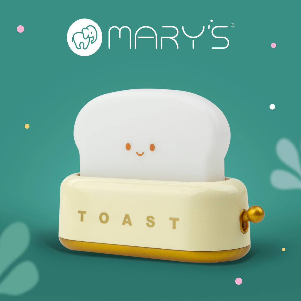 Mary's LED-Nattlampa Toaster Gul (USB-laddning)