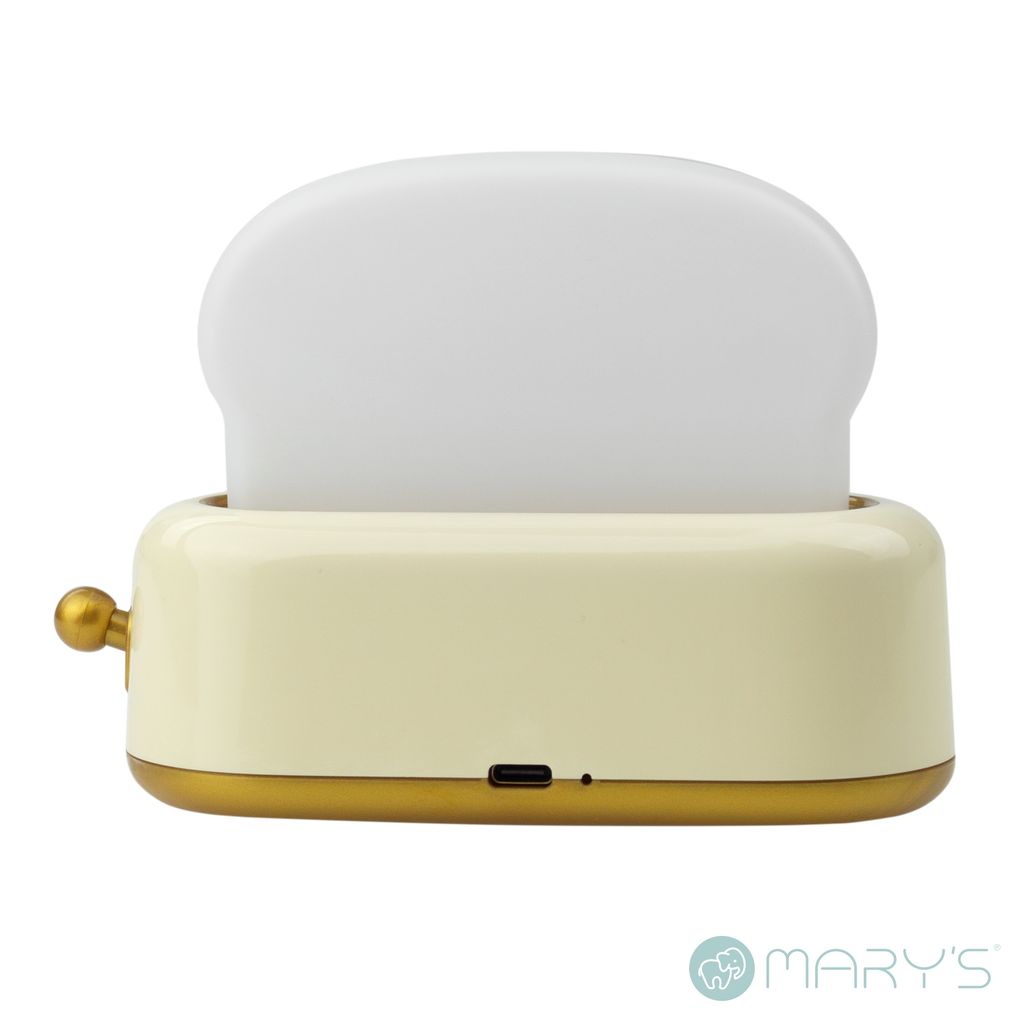 Mary's LED-Nattlampa Toaster Gul (USB-laddning)
