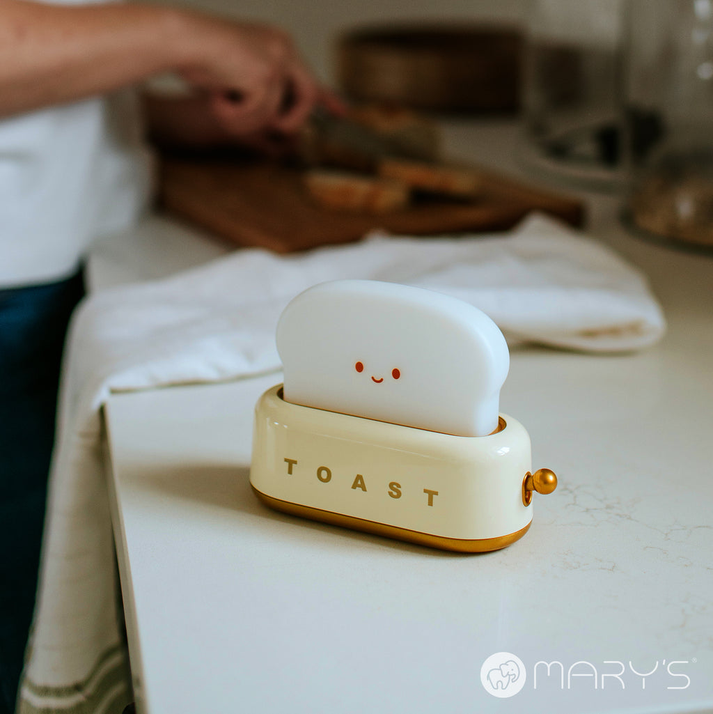Mary's LED-Nattlampa Toaster Gul (USB-laddning)