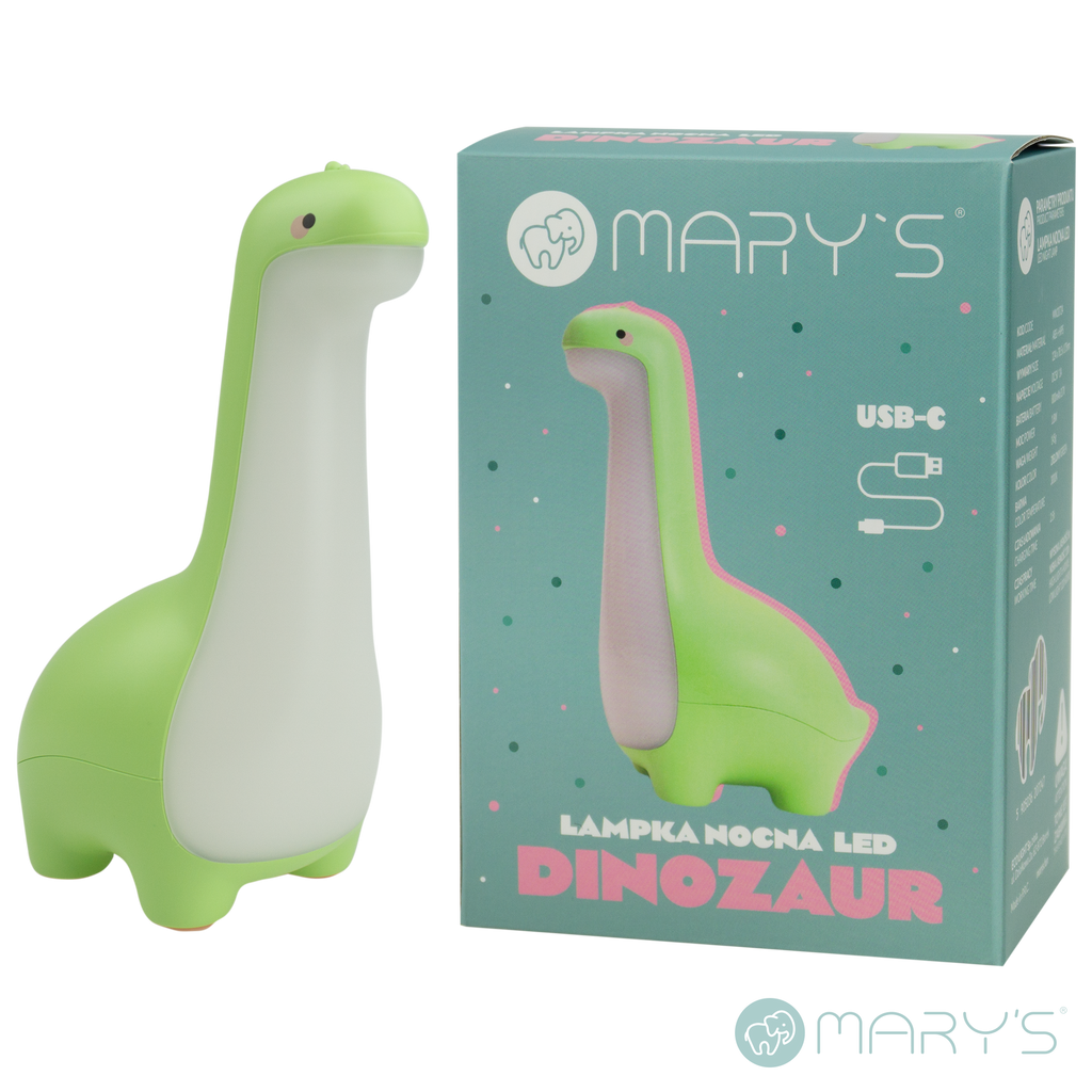 Mary's LED-Nattlampa Dinosaur (USB-laddning)
