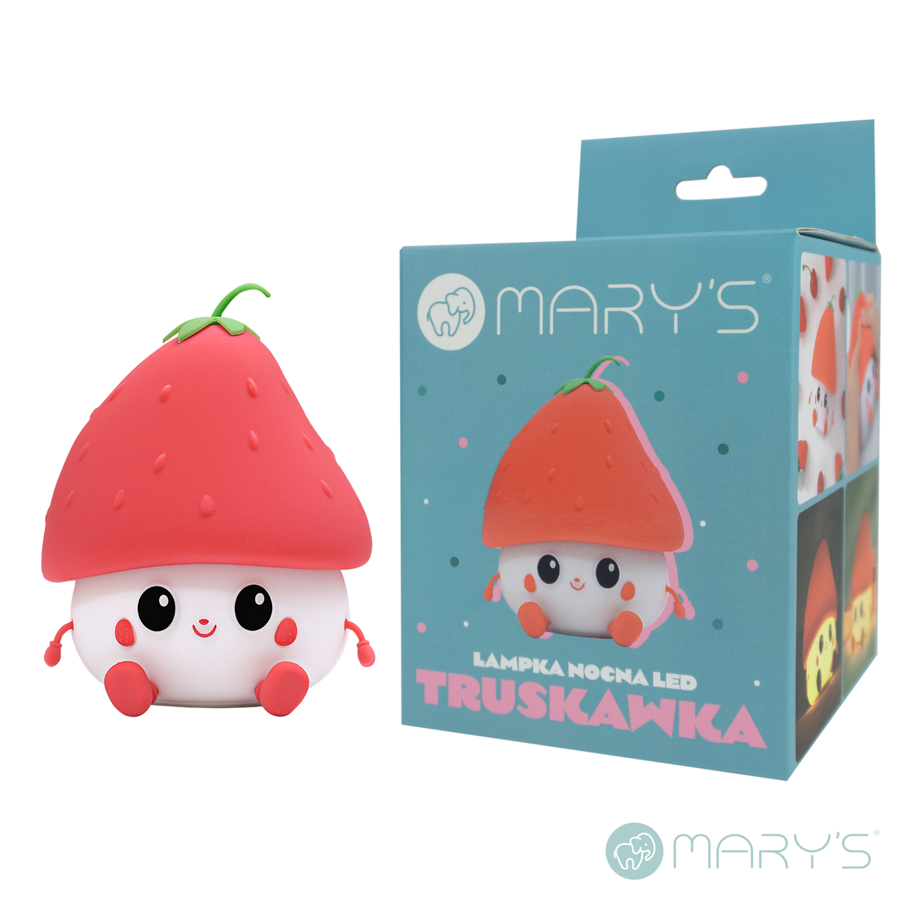 Mary's LED-Nattlampa Strawberry (USB-laddning)