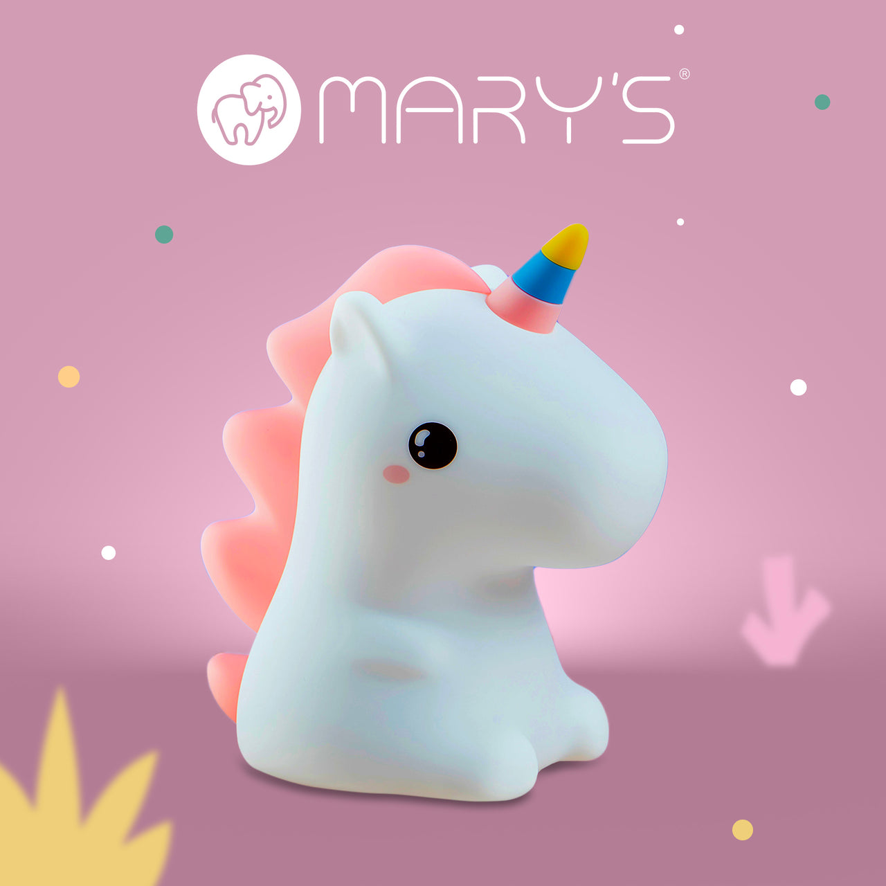 Mary's LED-Nattlampa Unicorn (USB-laddning)