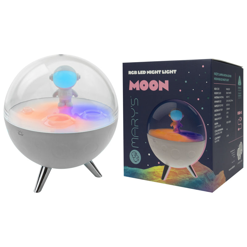 Mary's LED-Nattlampa Moon Vit (USB-laddning)