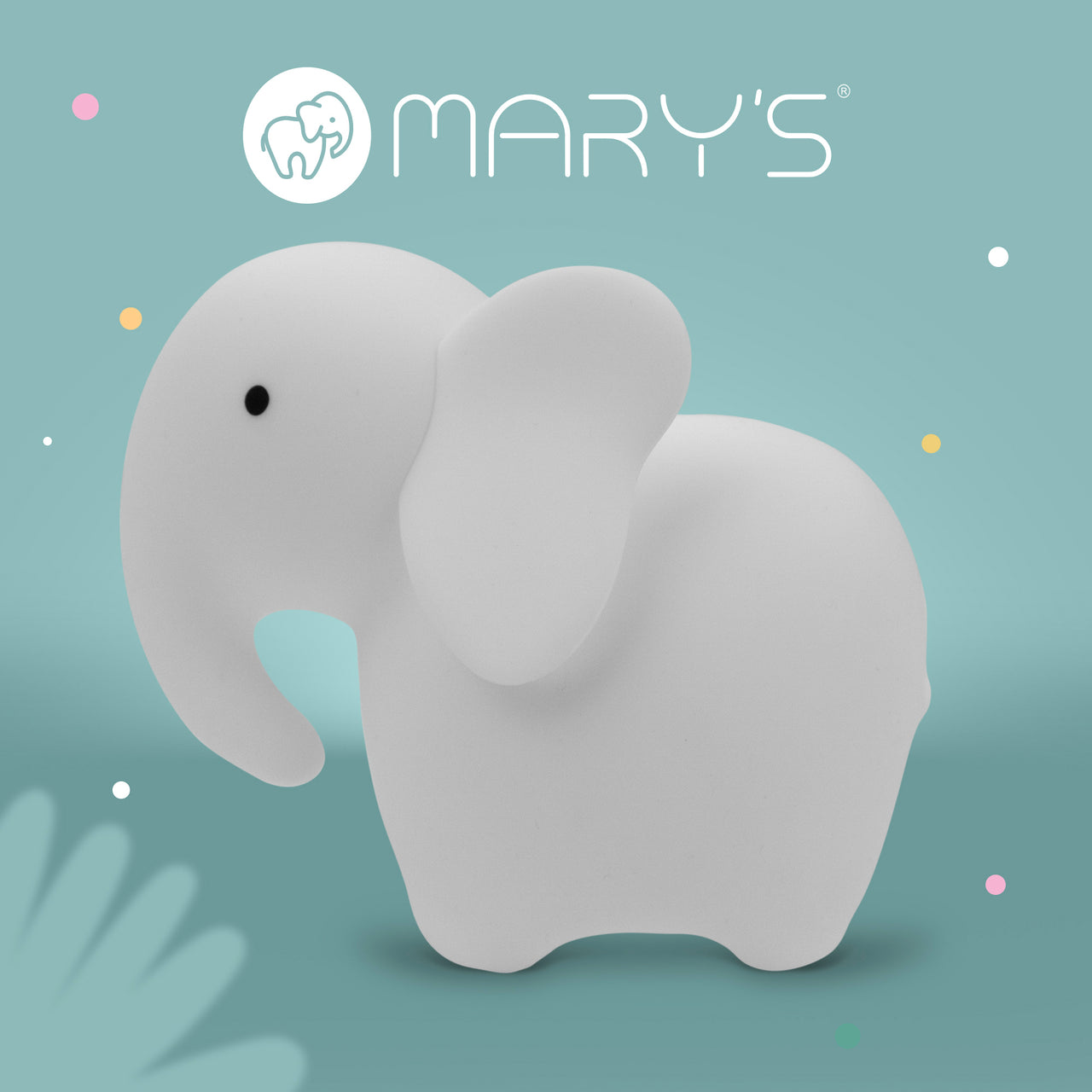 Mary's LED-Nattlampa med fjärrkontroll Elephant Vit RGB (USB-laddning)