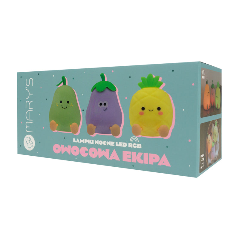 Mary's LED-Nattlampor Fruit Crew (3-pack, USB-laddning)