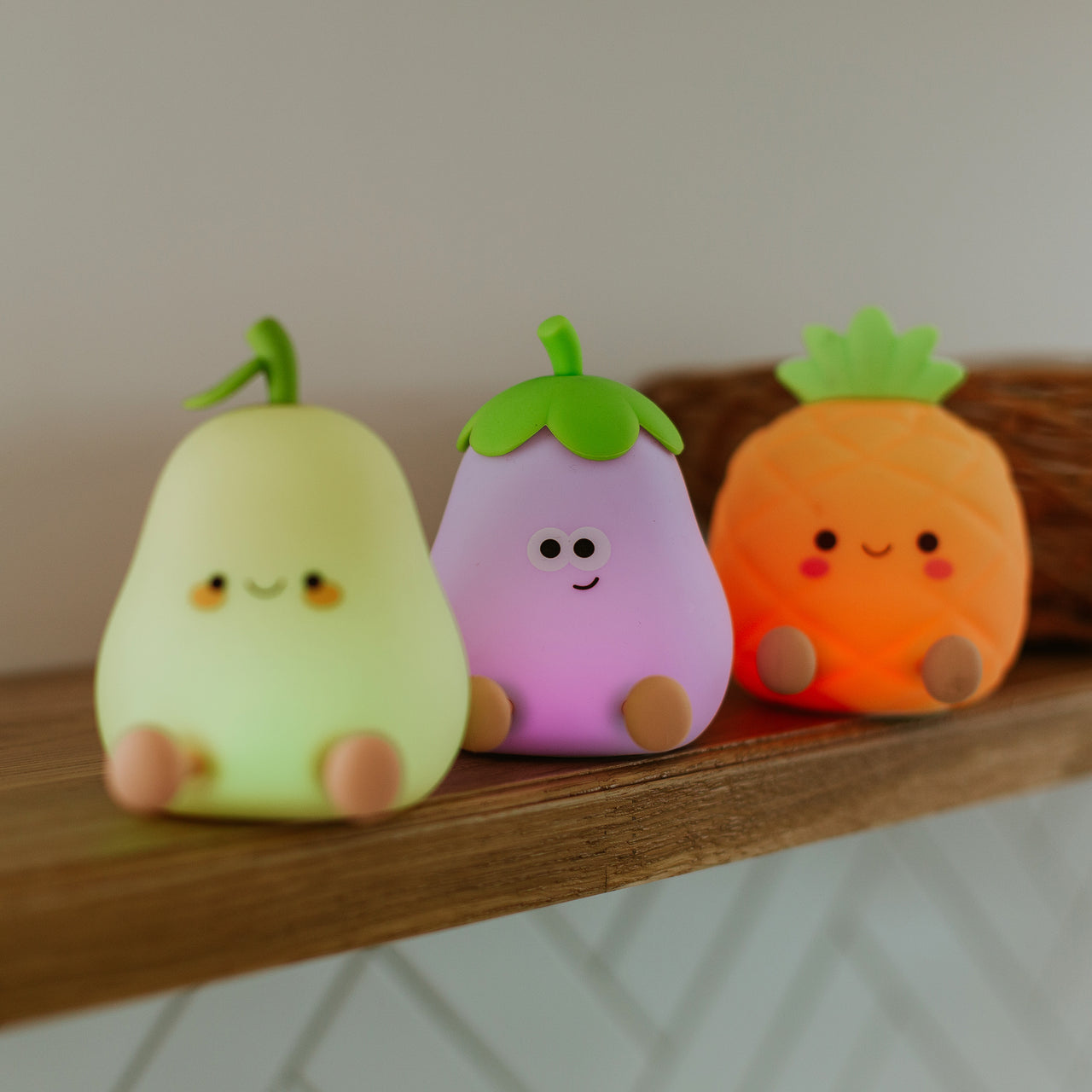 Mary's LED-Nattlampor Fruit Crew (3-pack, USB-laddning)