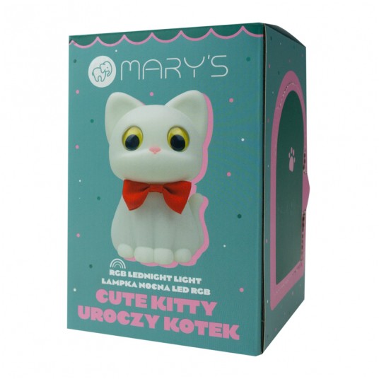 Mary's LED-Nattlampa Cute Kitten (USB-laddning)