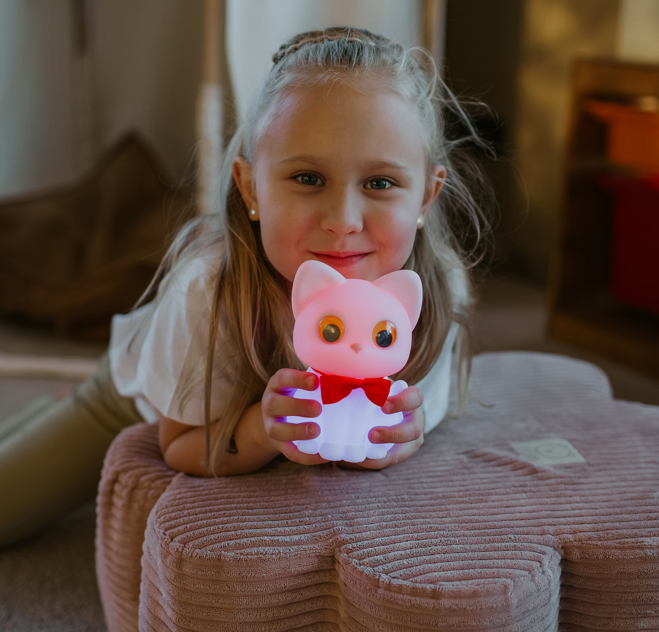Mary's LED-Nattlampa Cute Kitten (USB-laddning)