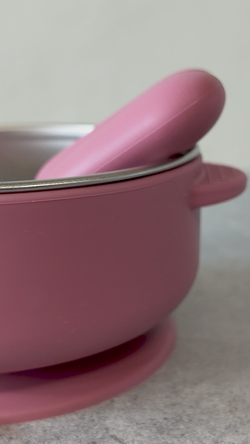Lily & Lo Sugproppsskål med bestick Silikon & Rostfritt Stål Ivory