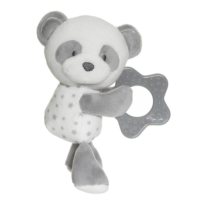 Fresh Kid Bitleksak med skallra Panda! Panda! Grå