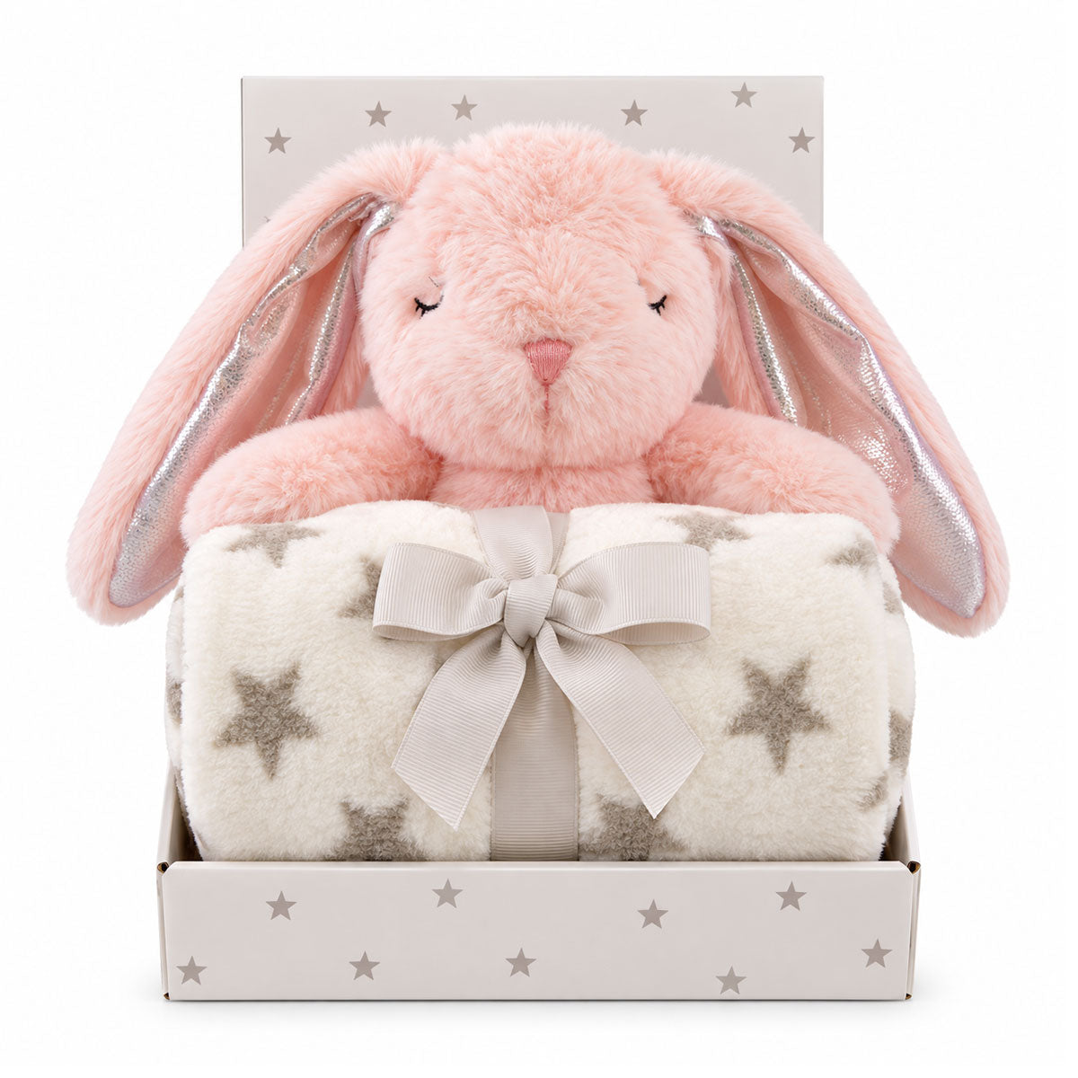 Carlo Baby Gavesæt Fleece-tæppe & tøjdyr Pink Kanin